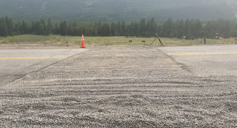 Beware of trench going to Carmi Northbound